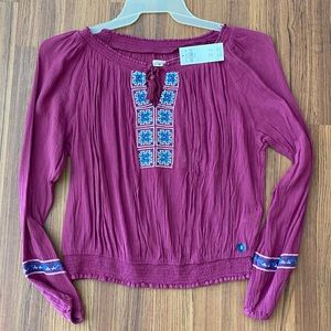 NWT Hollister Embroidered Top